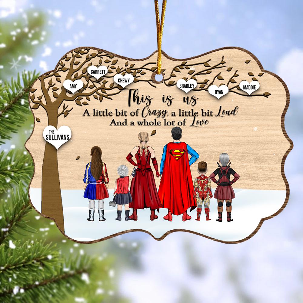 Super Family This Is Us Medallion Wooden Christmas Ornament