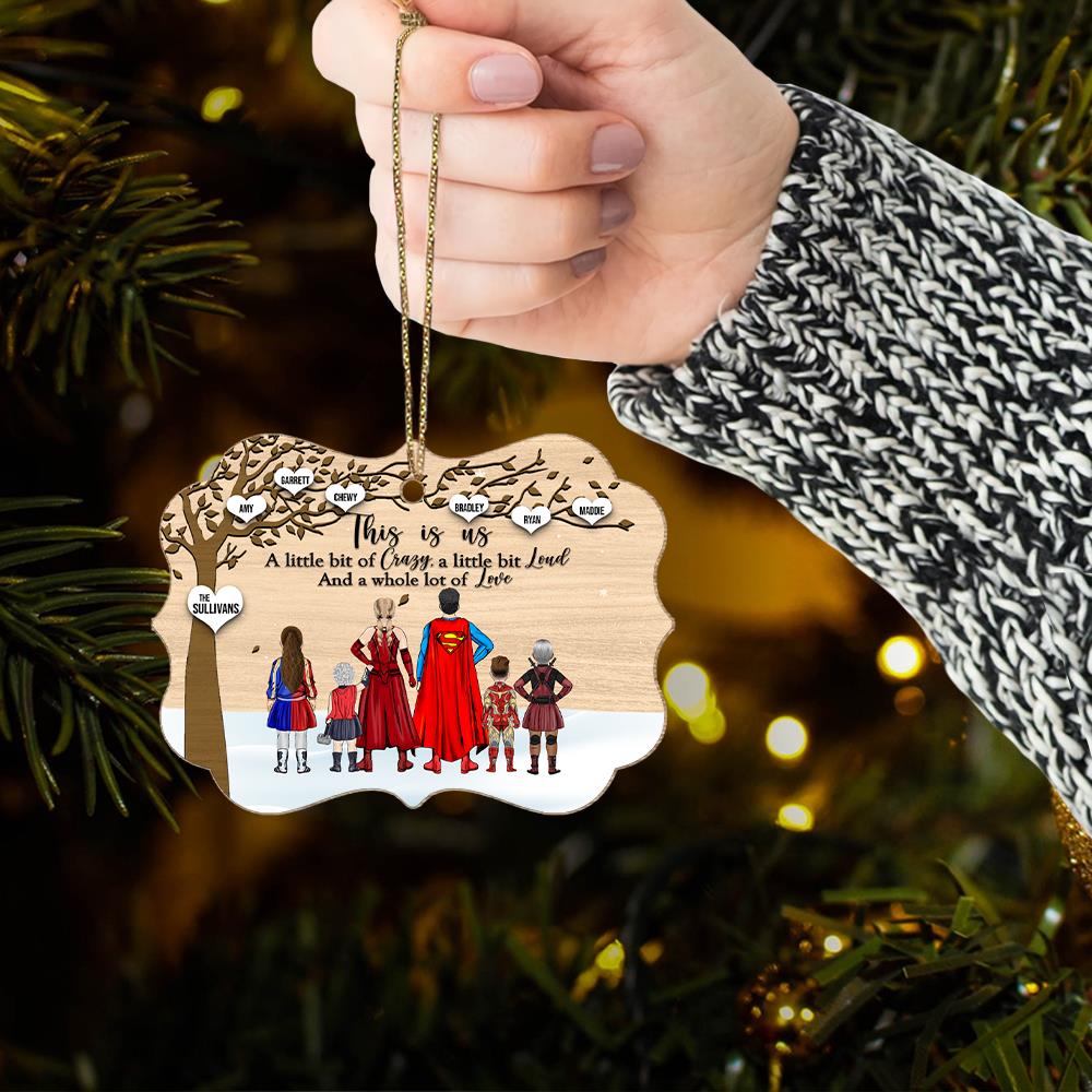 Super Family This Is Us Medallion Wooden Christmas Ornament