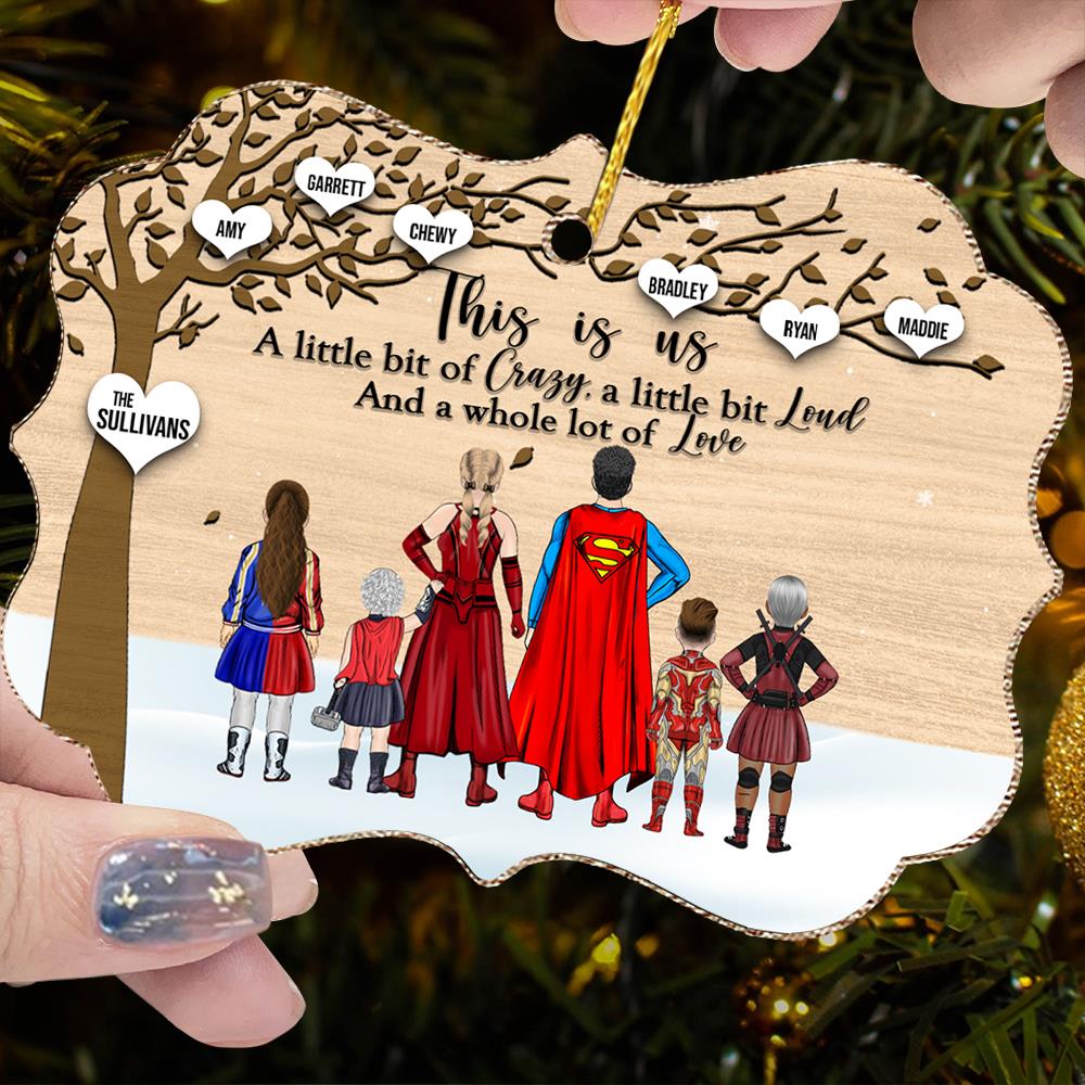 Super Family This Is Us Medallion Wooden Christmas Ornament
