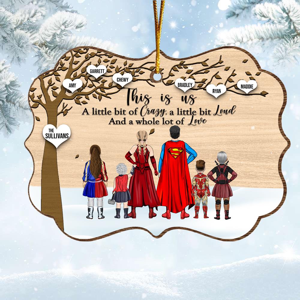 Super Family This Is Us Medallion Wooden Christmas Ornament