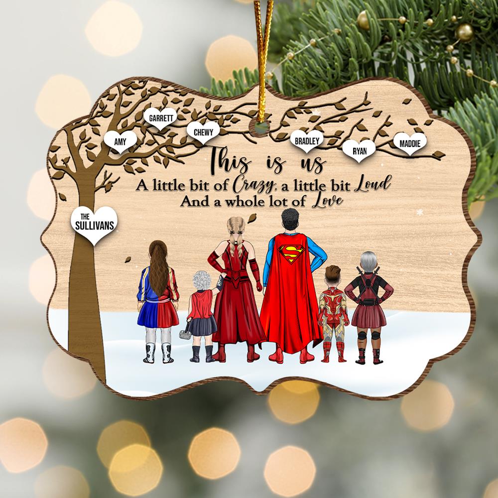 Super Family This Is Us Medallion Wooden Christmas Ornament