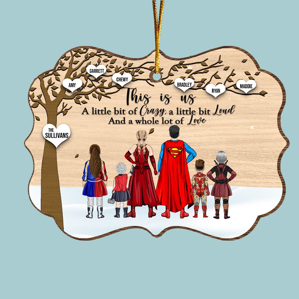 Super Family This Is Us Medallion Wooden Christmas Ornament