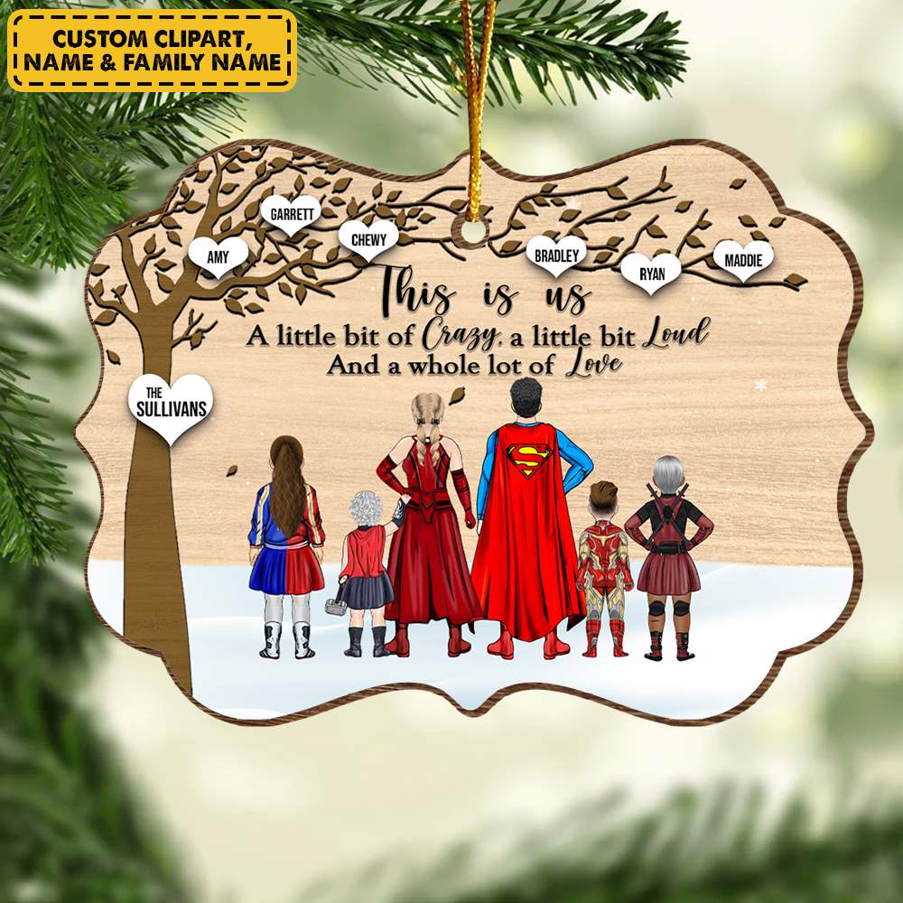 Super Family This Is Us Medallion Wooden Christmas Ornament