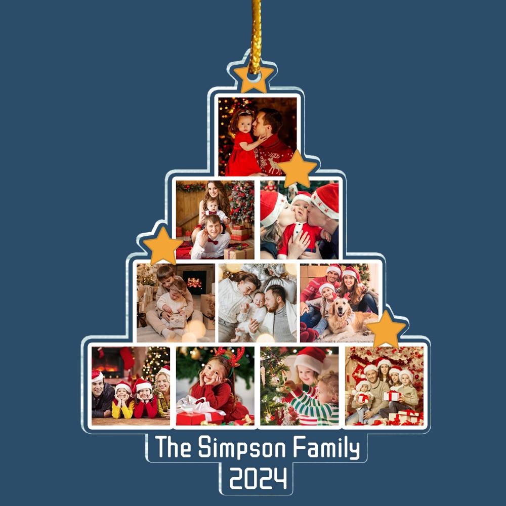 Photo Family Tree Christmas - Personalized Acrylic Photo Ornament NA2