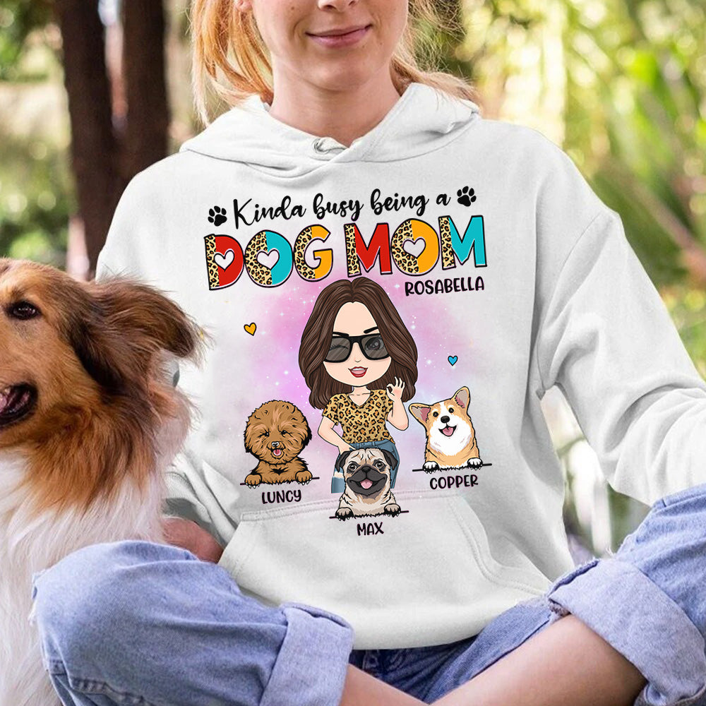 Kinda Busy Being A Dog Mom Personalized Shirt for Dog Mom Cute Gift For Dog Lover H2511
