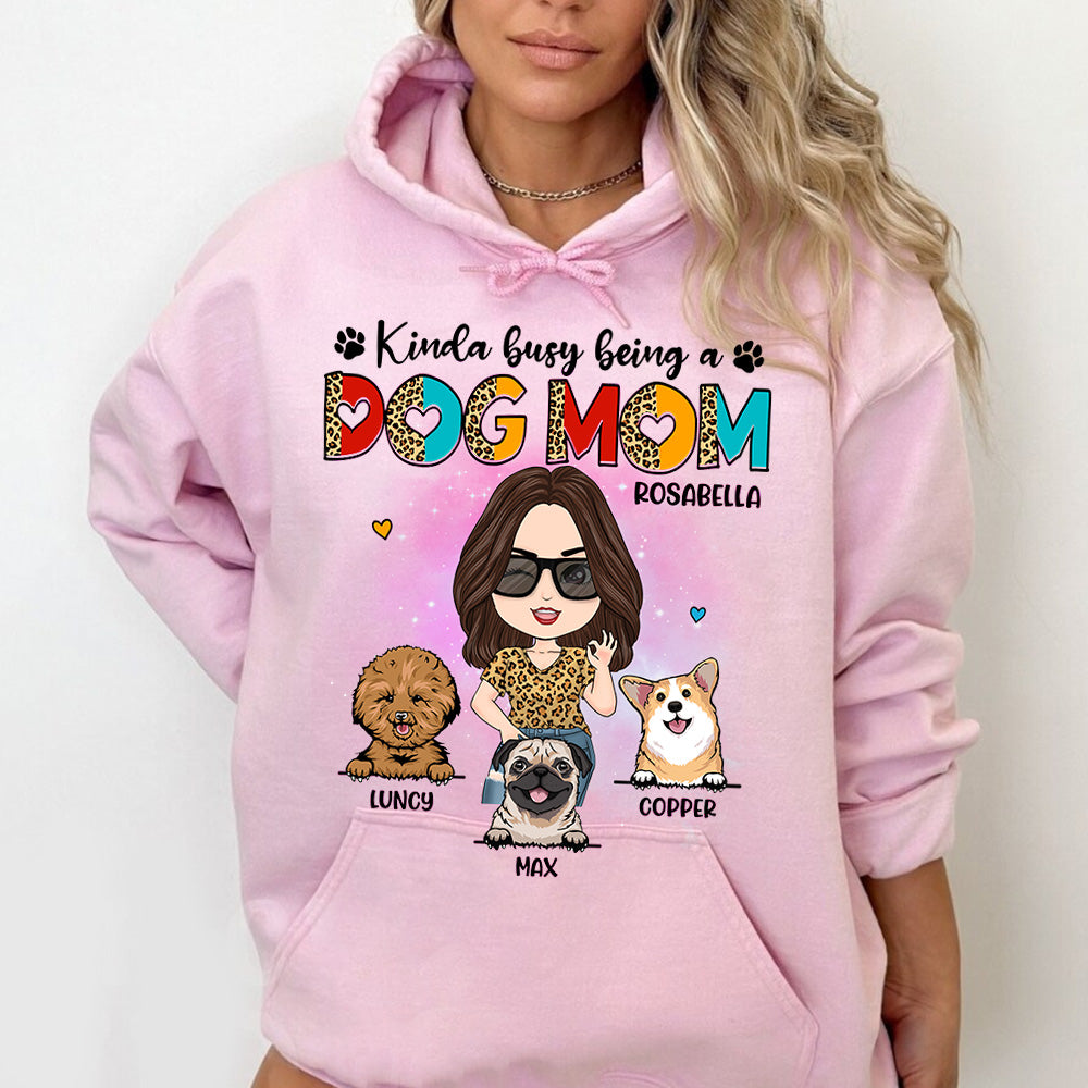 Kinda Busy Being A Dog Mom Personalized Shirt for Dog Mom Cute Gift For Dog Lover H2511