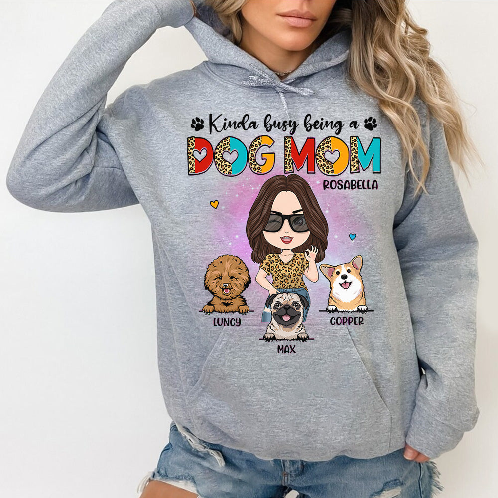 Kinda Busy Being A Dog Mom Personalized Shirt for Dog Mom Cute Gift For Dog Lover H2511