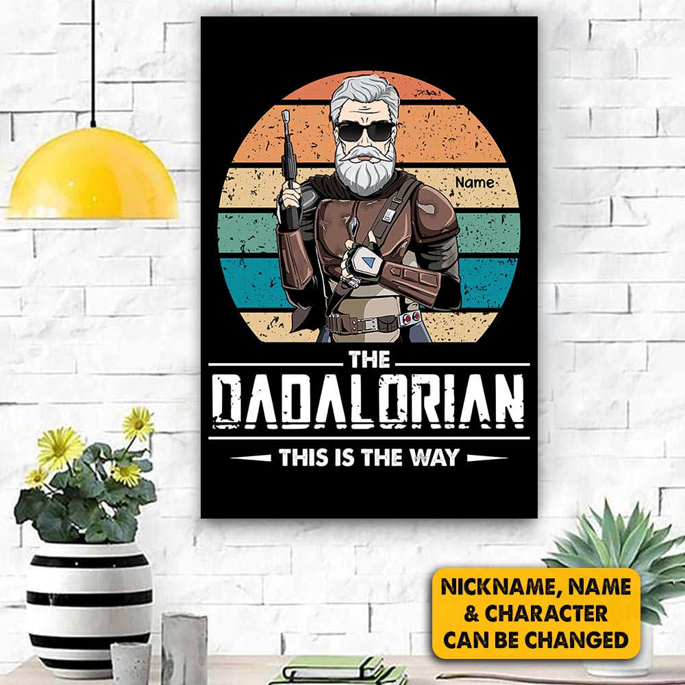 The Dadalorian This Is The Way Custom Canvas Print Gift For Dad Grandpa