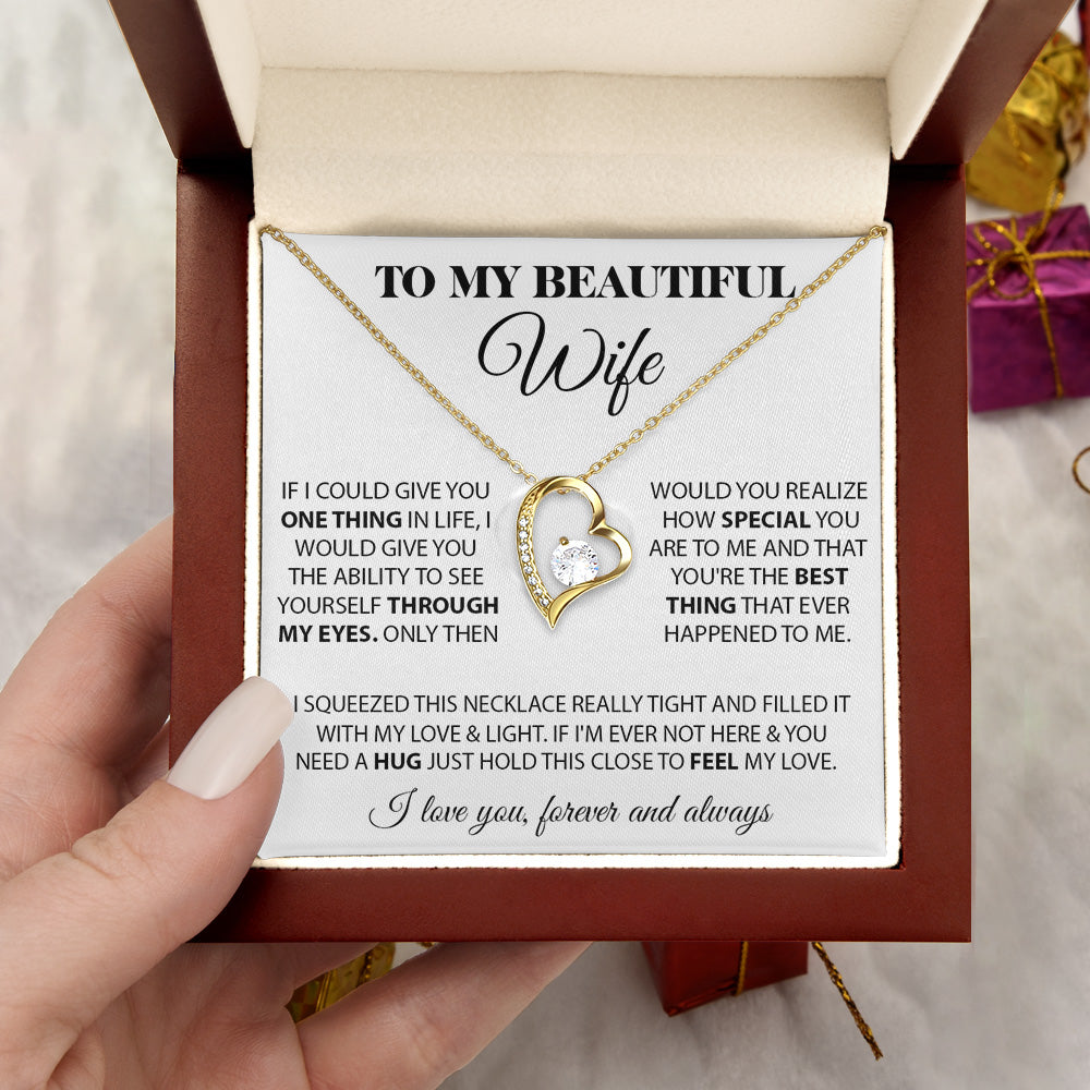 To My Beautiful Wife Forever Love Necklace - Gifts For Wife - Necklace Valentines Day Custom Made Romantic Gift For My Best Wife Ever