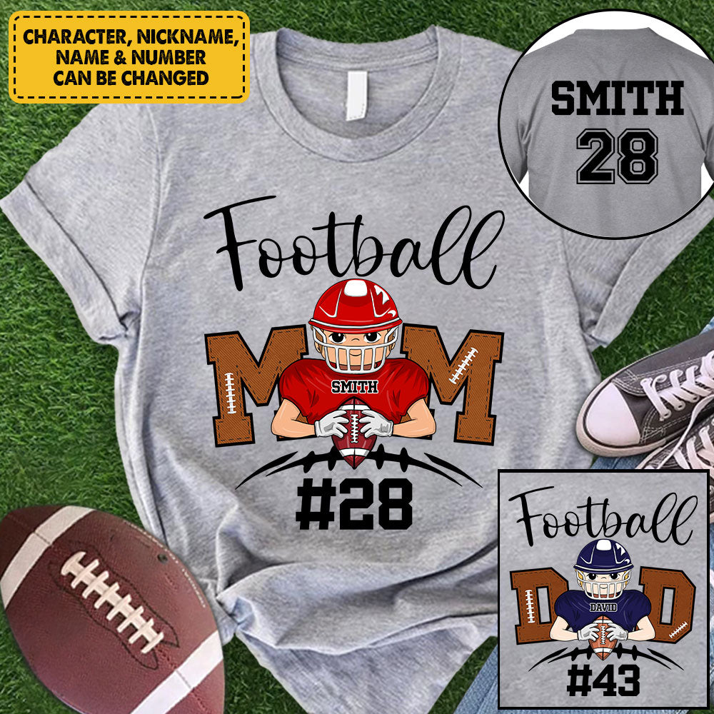 Personalized Football Mom Dad Shirt American Football Custom Son Name And Number Shirt