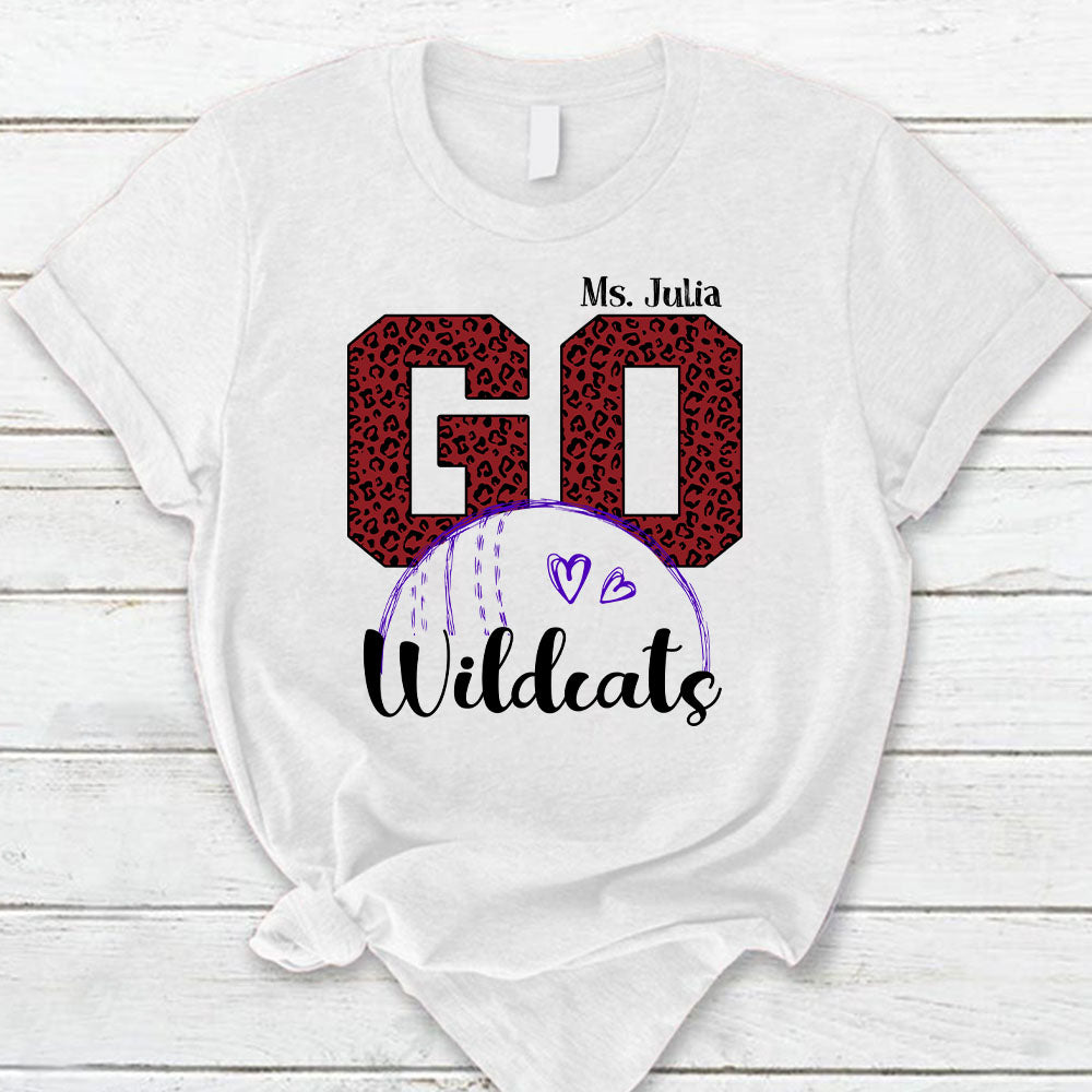 Personalized Go Wildcats Mascot Leopard Custom Sport Teacher T-Shirt