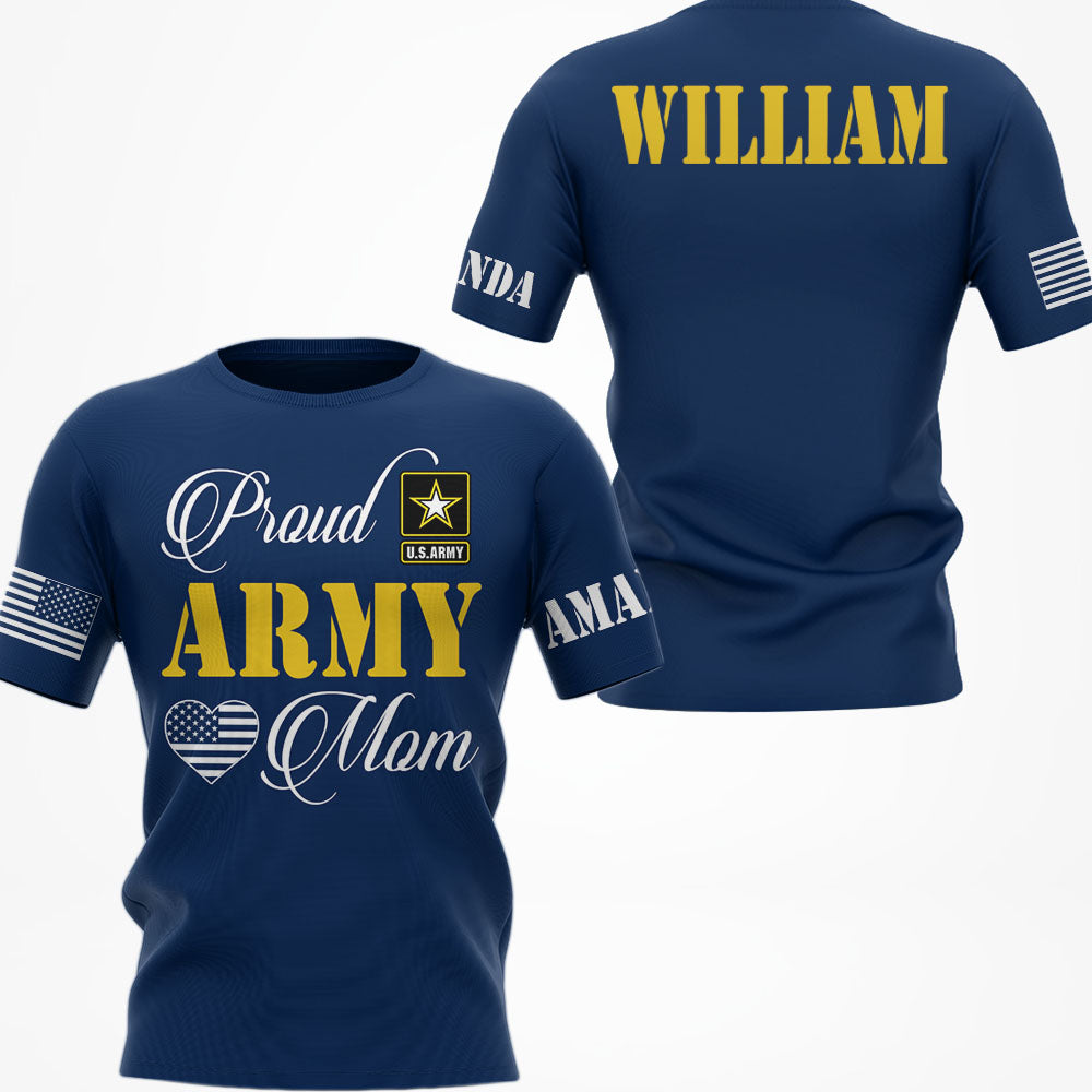 Proud Army Mom Personalized Shirt For Military Mom Dad Family Member H2511