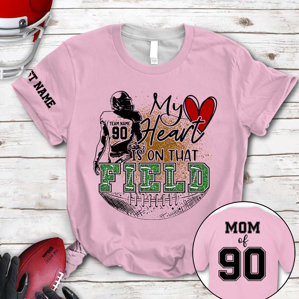 Heart Baseball Mom T-Shirt with Team Name - Personalized Spiritwear
