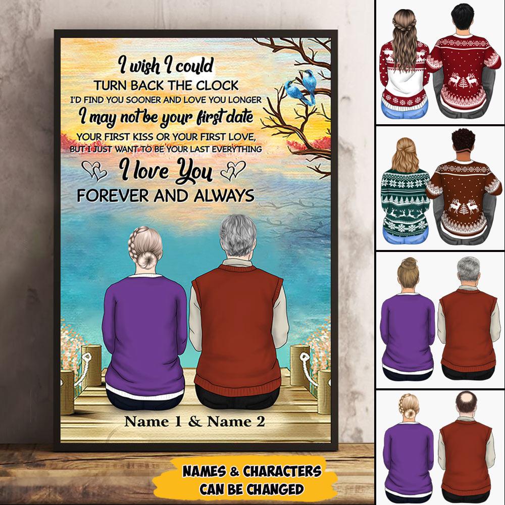 I Wish I Could Turn Back The Clock Couple Poster Canvas, Couple Poster Canvas, Husband And Wife Canvas Poster Hg98 Do99.