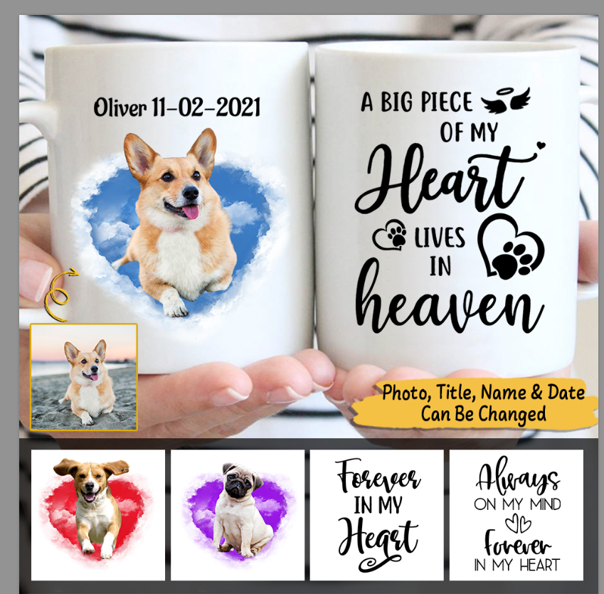 Forever In My Heart Memorial Mug Pet Loss Gift For Pet Mom Pet Dad