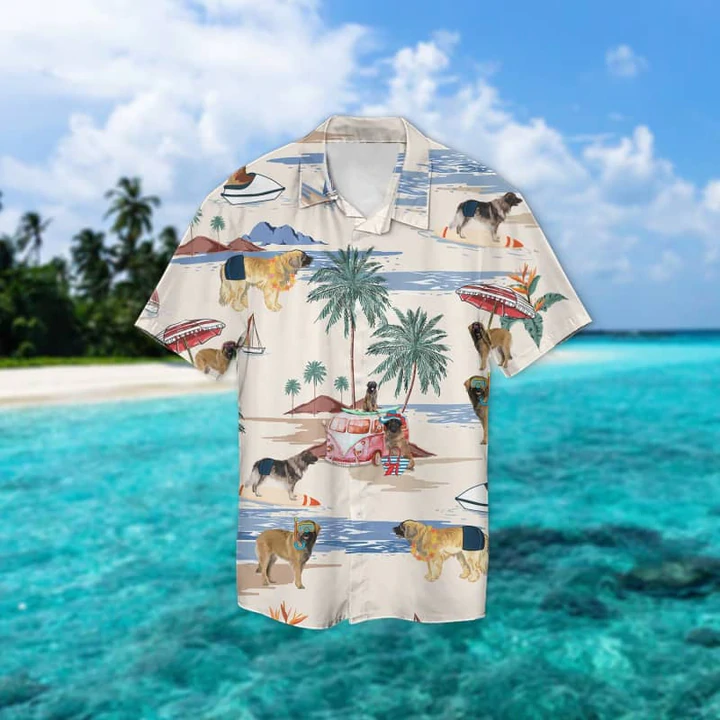 Leonberger Summer Beach Hawaiian Shirt, Hawaiian Shirts For Men Women Short Sleeve Aloha Beach Shirt