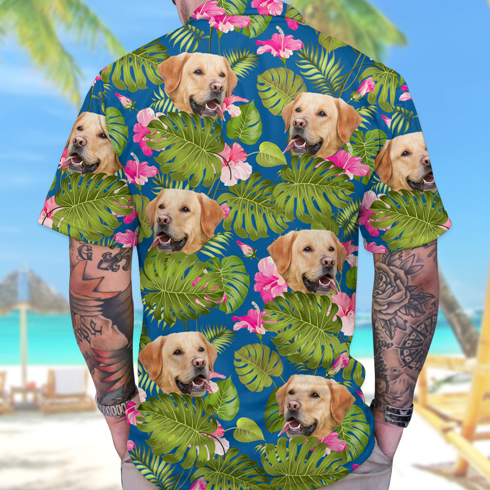 Tropical Leaf Photo Personalized Hawaiian Shirt For Dog Lover Dog Mom Dog Dad H2511