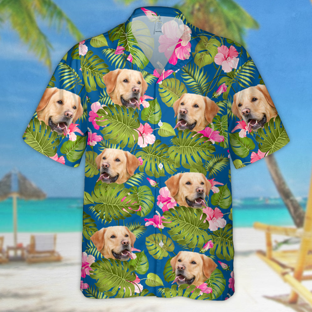 Tropical Leaf Photo Personalized Hawaiian Shirt For Dog Lover Dog Mom Dog Dad H2511