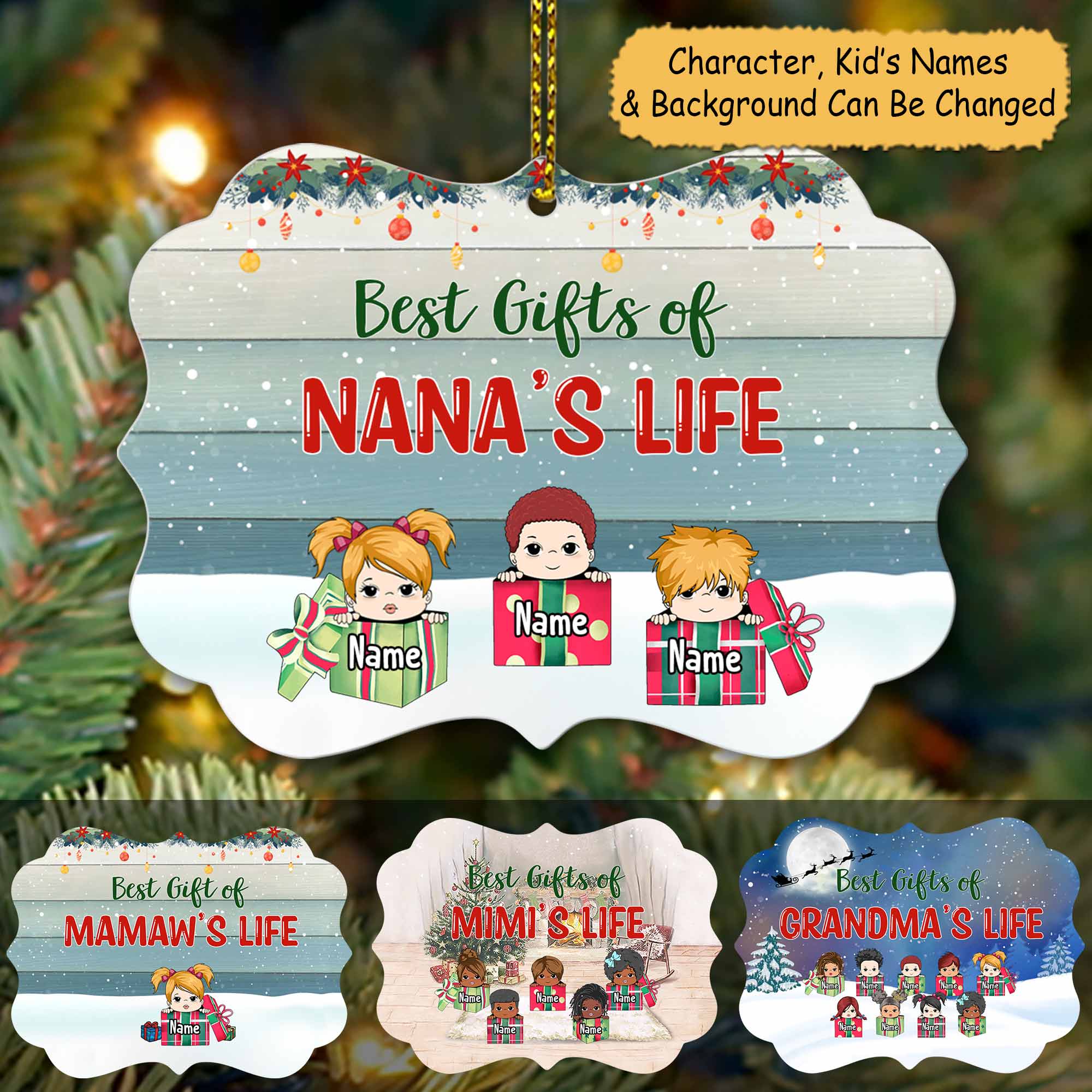 Best Gifts Of Nana's Life Christmas Personalized Ornament Gift For Grandma Grandmother