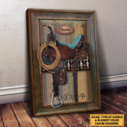 Personalized Horse Saddle Canvas Horse Riding Lover Canvas