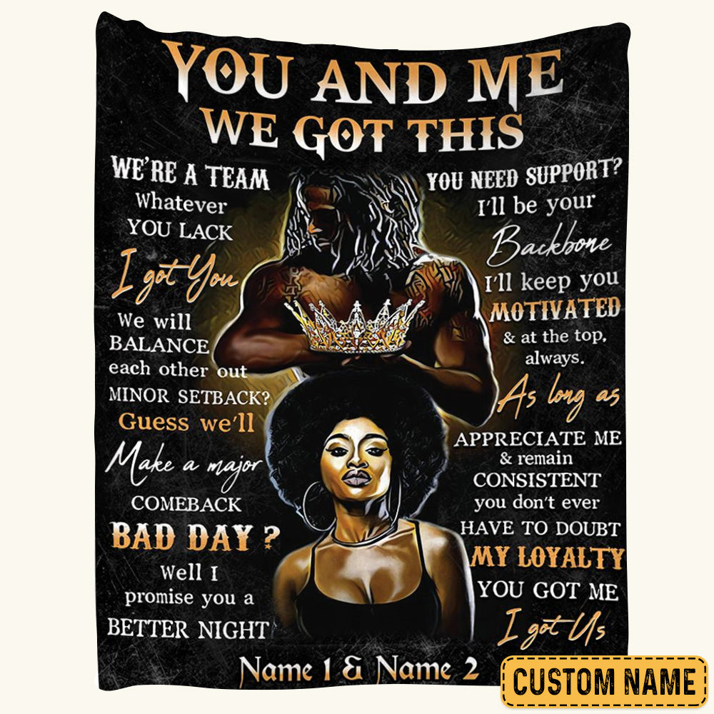 You And Me We Got This We Are Team Black Couple Blanket