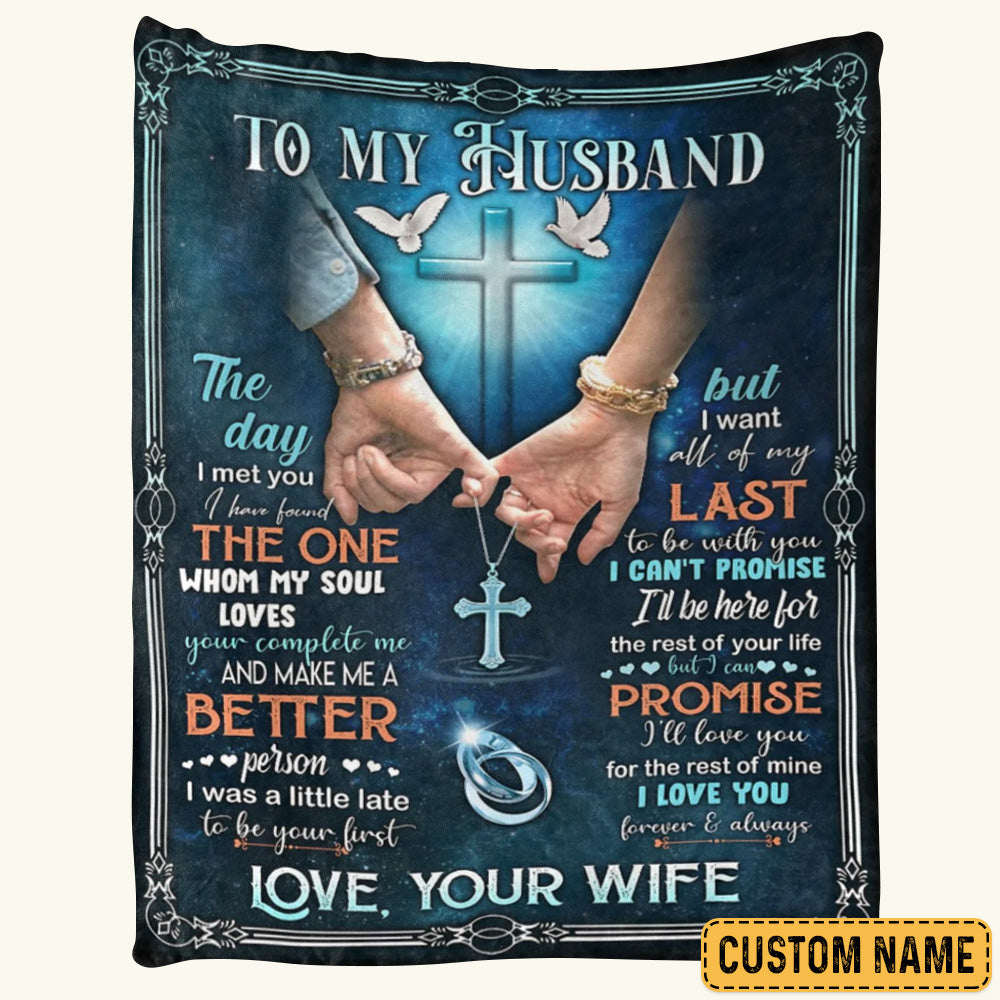 To My Husband The Day I Met You Couple Holding Hands Custom Blanket For Husband