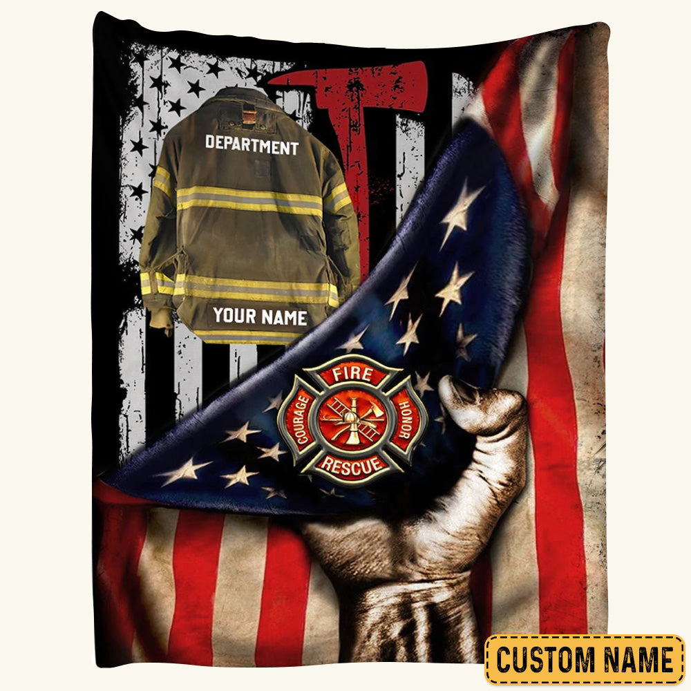 Firefighter Armor Proud Firefighter Custom Blanket Gift For Firefighter Fireman