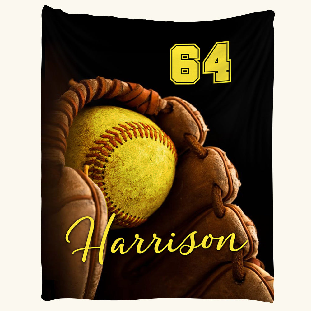 Custom Name And Number Softball Game Days Blanket Gift For Softball Player Softball Lovers