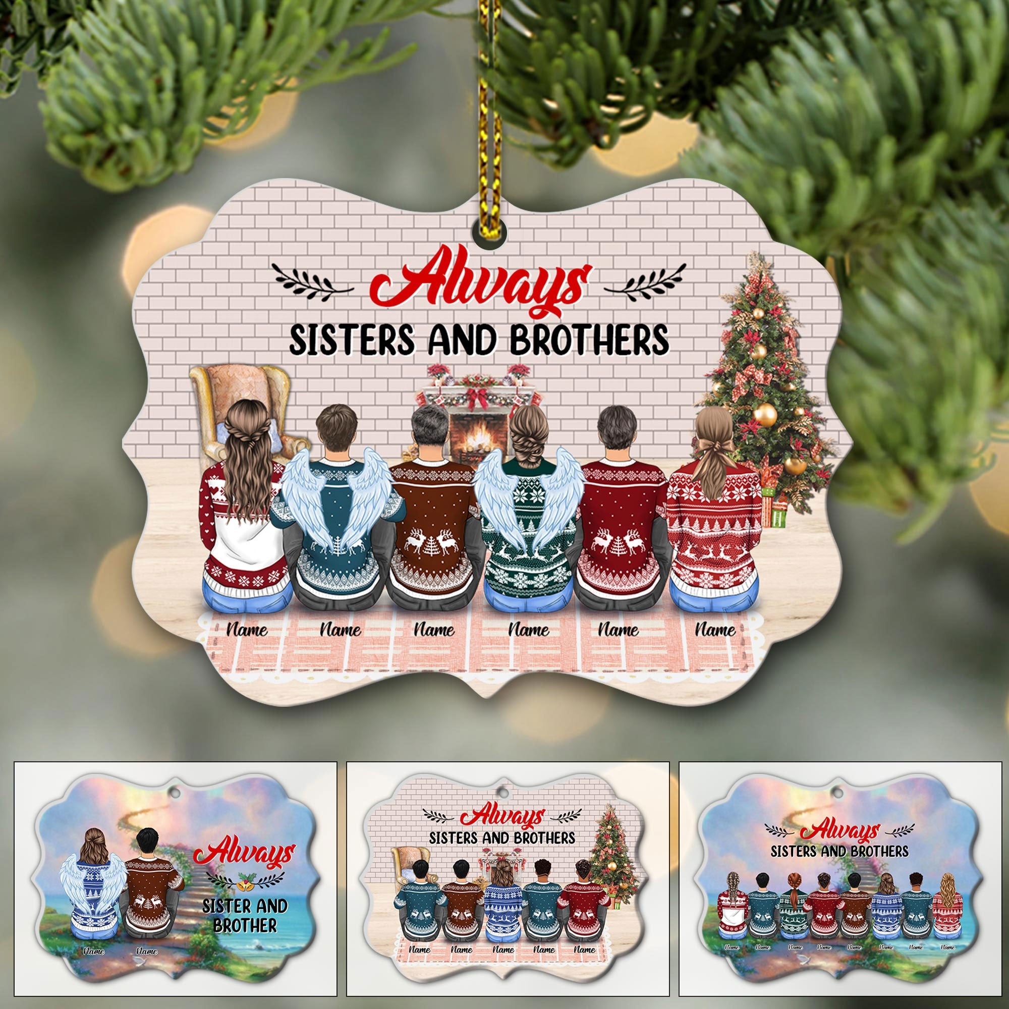 Always Sisters And Brothers Personalized Ornament Gift For Sister Brother