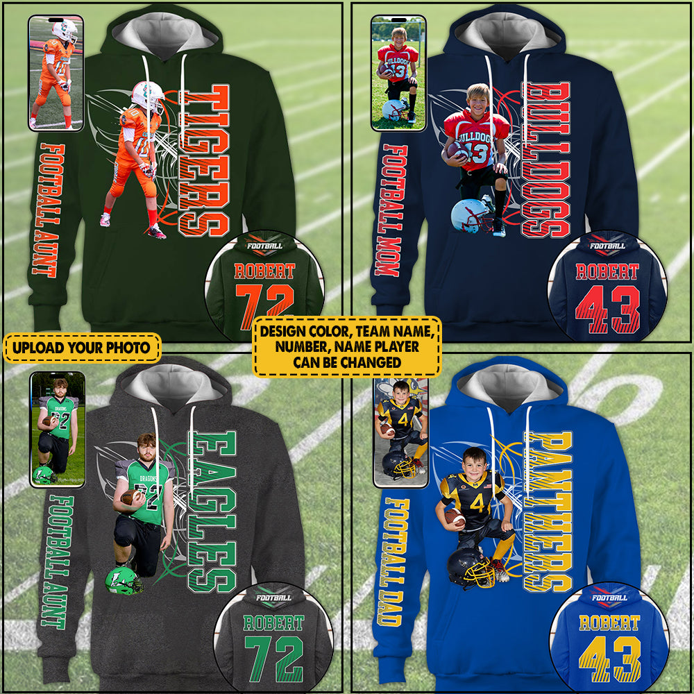 : Custom Football Hoodies Customized Hoodie Personalized