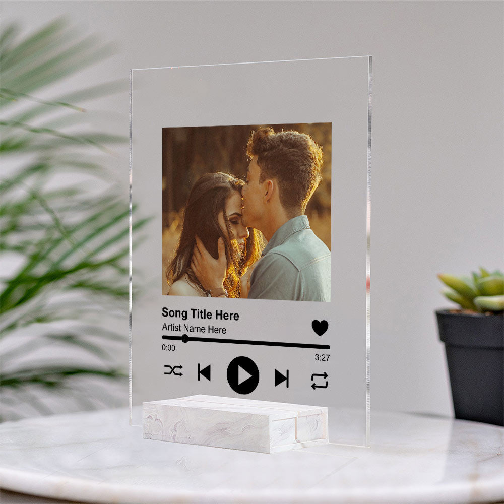 Personalized Plaque With Stand For Lovers Boyfriend Girlfriend - Custom Any Photo Song Artist For Music Lovers