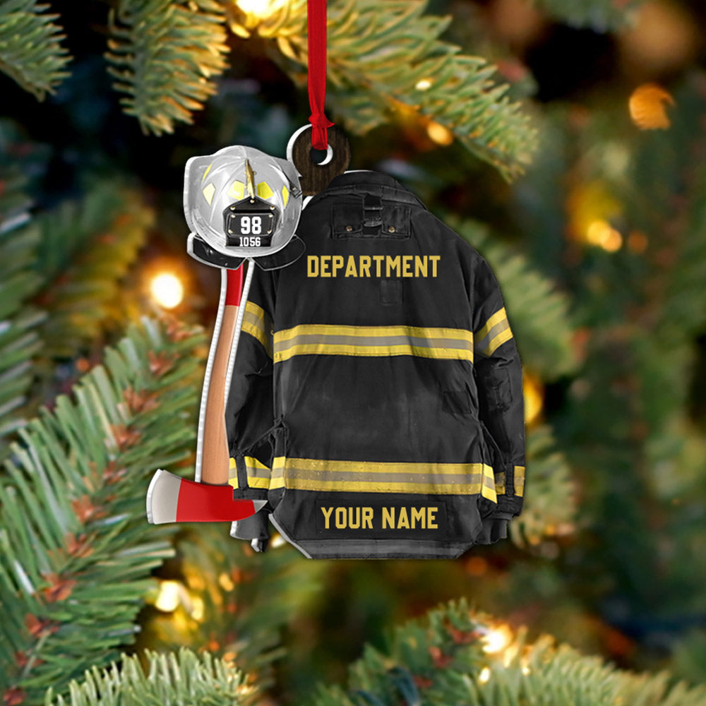 Firefighter Helmet Black Armor Personalized Ornament Gifts For Firefighter Fireman