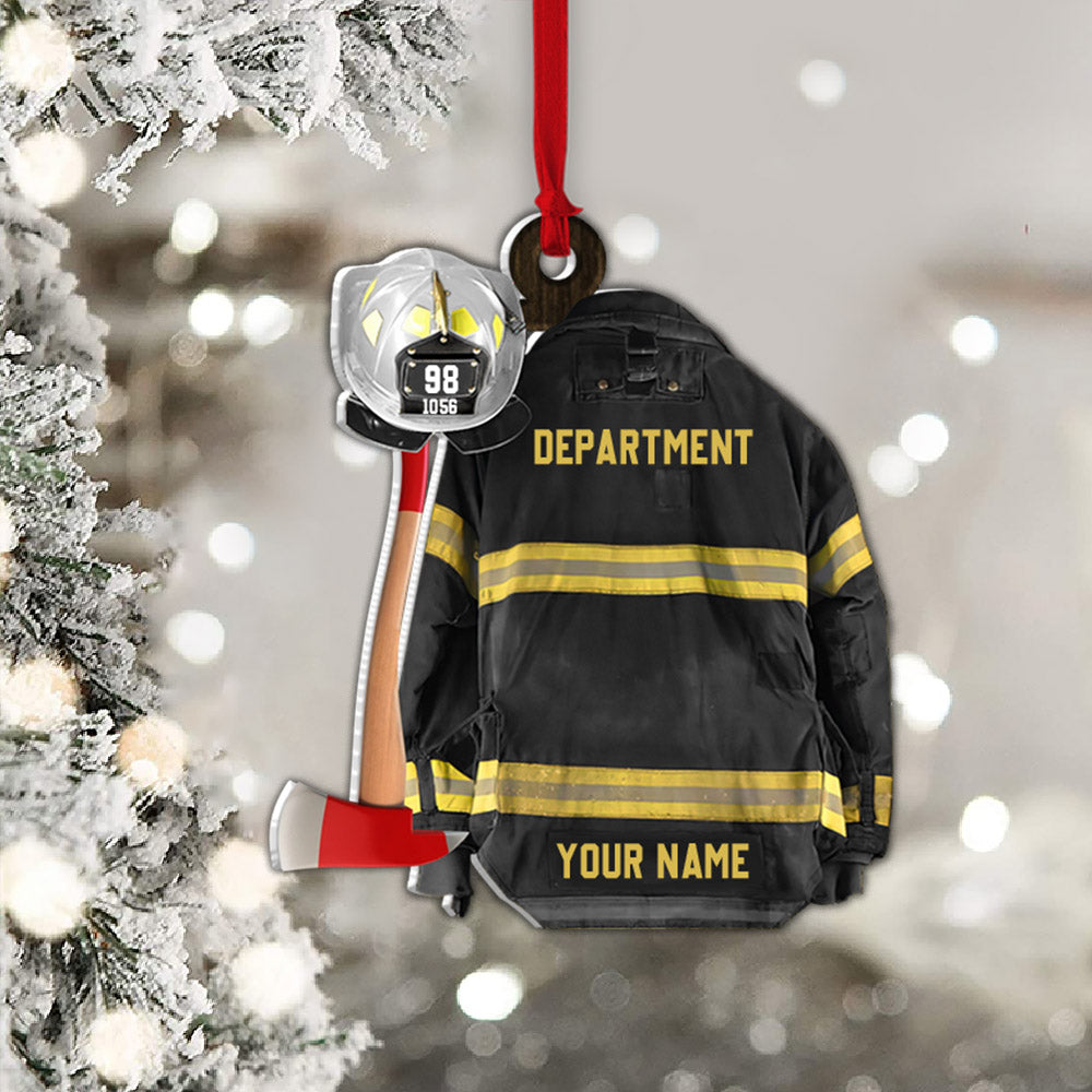 Firefighter Helmet Black Armor Personalized Ornament Gifts For Firefighter Fireman